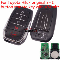 Original For Toyota Fortuner 3+1 button remote key with 433Mhz