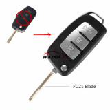 For Ford  Ford Mondeo Focus Fiesta Transit FO21 Uncut Blade Modified Folding Flip Remote Key Shell