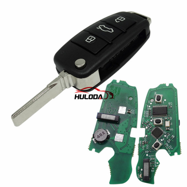 For Audi Keyless MQB 3B flip remote key with ID48 chip-434mhz ASK model