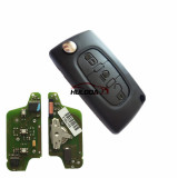 For Citroen  original 3 Button Flip Remote Key 434mhz (battery on PCB) with 46 PCF7941 chip FSK model  with VA2 and HU83 blade, light button , please choose the key shell