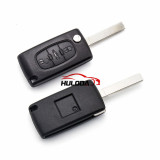 For Peugeot original 3 Button Flip  Remote Key with 46 chip PCF7941chip ASK model  with VA2 and HU83 blade, trunk button , please choose the key shell
