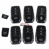 For Toyota Fortuner Prado Camry Rav4 Highlander Crown Smart  Keyless Case Housing 4 Buttons Remote Key Fob Shell