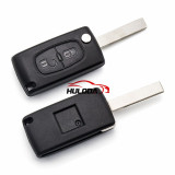 For Peugeot original 2 Button Flip Remote Key with 433mhz  (battery on PCB) with ASK model  with 46 PCF7941chip with VA2 and HU83 blade , please choose the key shell