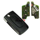 For Peugeot original 3 Button Flip Remote Key 434mhz (battery on PCB) with 46 PCF7941 chip FSK model  with VA2 and HU83 blade, trunk button , please choose the key shell