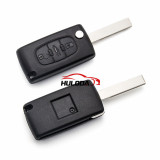 For Peugeot original 3 Button Flip  Remote Key with 46 chip PCF7941chip ASK model  with VA2 and HU83 blade, trunk button , please choose the key shell