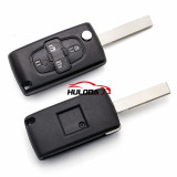 For Peugeot original 4Button Flip Remote Key 433mhz ， (After April 2011 year) (battery on PCB) with 46 chip FSK model with VA2 and HU83 blade , please choose the key shell