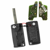 For Peugeot original 2 Button Flip Remote Key with 433mhz  (battery on PCB) with ASK model  with 46 PCF7941chip with VA2 and HU83 blade , please choose the key shell
