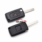 For Peugeot original 3 Button Flip Remote Key 434mhz (battery on PCB) with 46 PCF7941 chip FSK model  with VA2 and HU83 blade, light button , please choose the key shell
