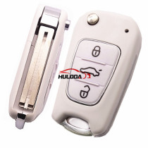 For Hyundai I30 IX35  3 button flip remote key blank with Toy40 Blade  White color