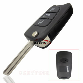 For KIA 3 button flip remote key blank with Toy40 Blade