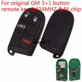 original GM 3+1 button remote key with 434MHZ with 46 chip with logo