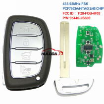 For Hyundai 4 button smart card 433Mhz PCF7945/7953A HITAG2 46 chip  FCCID:TQ8-FOB-4F03 P/N:95440-2S600