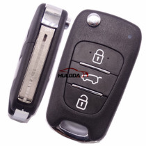 For Hyundai I30 and IX35 3 button flip remote key blank with HY22 Blade