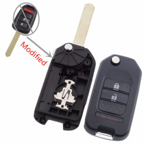 For Honda 2+1 Buttons Modified Flip Remote Key Shell  FIT XRV VEZEL CITY JAZZ CIVIC HRV  Folding Key