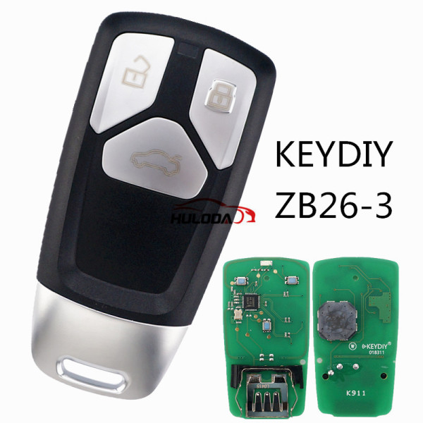 For Audi style ZB26 3 button  smart remote key For KD900,URG200,mini KD and KD-X2 generate new keys ,For produce any model  remote
