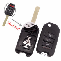 For Honda 3+1 Buttons Modified Flip Remote Key Shell  FIT XRV VEZEL CITY JAZZ CIVIC HRV  Folding Key