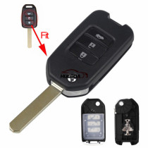 For Honda 3 Buttons Modified Flip Remote Key Shell  FIT XRV VEZEL CITY JAZZ CIVIC HRV  Folding Key