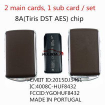Genuine volvo smart card 3+1 button 433.92mhz with 8A(Tiris DST AES) chip  CMIIT ID:2015DJ3461 IC:4008C-HUF8432 FCCID:YGOHUF8432 MADE IN PORTUGAL 3PCS cards/set