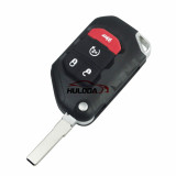 For Jeep 3+1 button folding remote key shell without logo