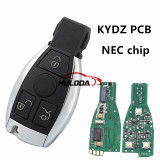 For Benz NEC 3 button remote key  with 315mhz and 434mhz，please choose the frequency The PCB is KYDZ