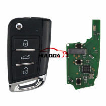 For VW style ZB15 3 button  smart remote key For KD900,URG200,mini KD and KD-X2 generate new keys ,For produce any model  remote
