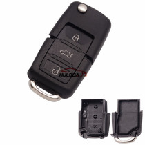 VW B5 style 3 button remote key blank , without battery clamp, the blade is HU66