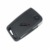 for VW 3 button flip remote key blank， with HU66 blade， the pin hole is same as original shell