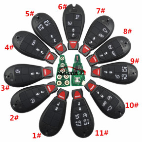 For Chrysler  remote key with 433.92MHZ compatible with  iyzc01c and M3N5WY72XX  , totally 11 model key shell, you please choose which shell you need?