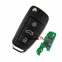 For Audi A4 S4 RS4 3 button remote key with 433Mhz Ask ID48 chip   8E0 837 220Q 8E0 837 220K  8E0 837 220D