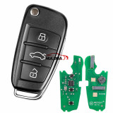 KEYDIY for Audi style ZB09 3 button  smart remote key，only PCB，Can generate all ZB remote programs in KD software and app with KD-X2, can clone normal remotes and also support to generate KD universal interface program