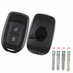 For Renault 2 button remote key blank with 4 types of key blades  please choose (with logo)