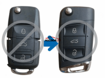 For VW 3 button remote key shell with HU66 blade