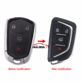 For Cadillac CT5  3+1 button Smart key blank with Emergency key blade，Modified key shell