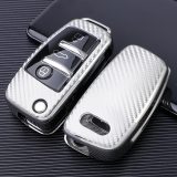 Soft Carbon Fiber TPU Car Key Cover Case Skin Protective Shell Holder for Audi C6 A7 A8 R8 A1 A3 A4 A5 Q7 A6 C5 3 Buttons Key