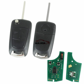 For Opel Corsa D 2 button flip remote key  with 7941 chip -434mhz Delphi 24JL06 28078933A ZY 15118064L