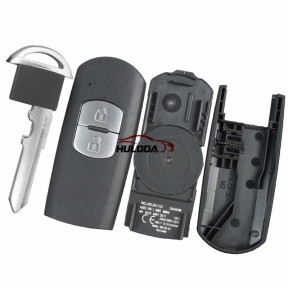 For Mazda 2 button remote key blank with blade without logo ( 3parts)