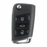 For VW  MQB platform 3 button flip remote key  with ID48 chip-434mhz & HU66 blade, used for T-Cross, Magotan, sagitar ect KYDZ