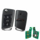 For VW  MQB platform 3 button flip remote key  with ID48 chip-434mhz & HU66 blade, used for T-Cross, Magotan, sagitar ect KYDZ