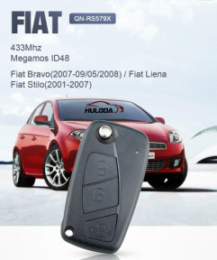 For Fiat 3 button remote key With maegamos ID48 Chip  433Mhz，for fiat Bravo(2007-09/05/2008),for fiat Liena  ,fiat Stilo（2001-2007）