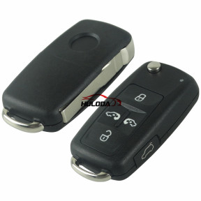 4+1 Button Flip Folding Remote Car Key Shell Case  For VW polo Golf MK6 Tiguan Touareg 202AD Uncut Blade
