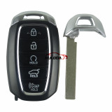 For Hyundai 5 button remote key blank with logo