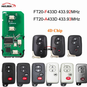 For Lonsdor FT20-F433 A433 433.92MHz Car Smart Remote Key for Toyota Land Crulser 4D PCB Board work with K518