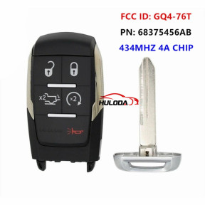 { DOD } 2019-2020RAM 1500 pick up 4+1 button ASK 433.92MHZ Smart remote key /PCF 7939M /HITAG AES /4A Chip /FCC ID:OHT-4882056/CY24