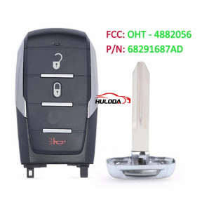 { DOD } 2019-2020RAM 1500 pick up  2+1 button  ASK 433.92MHZ Smart remote key /PCF 7939M /HITAG AES /4A Chip /FCC ID:OHT-4882056/CY24
