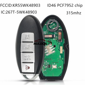 For Nissan 3+1 button remote keyless key ,with 315mhz,with  ID46 PCF7952chip  FCCID:KR55WK48903 IC:267T-5WK48903,used for Altima Maxima Murano