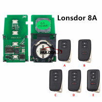 Chiave intelligente universale Lonsdor 8A per Toyota Lexus per K518 e KH100,Please choose the shell you need