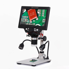 G1200D LCD 7 inch Digital Microscope 1-1200X Magnification Handheld Microscope with Video Recorder ，for Soldering Electronic 500X 1000X Microscopes Continuous Amplification Magnifier，can adjust the angle