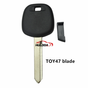 For Toyota transponder key blank with toy47 blade with short chip slot(no Logo)
