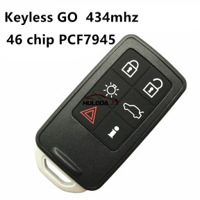 For Volvo keyless go 6 button remote key with 434mhz, PCF7945 chip used on Volvo S60 V60 XC60 S80