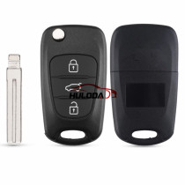 For Hyundai I30 and IX35 3 button flip remote key blank with Toy40 Blade without logo
